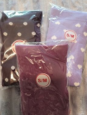 Women's Cozy Heart Print Compression Socks - Purple & Lavender Styles (S/M)